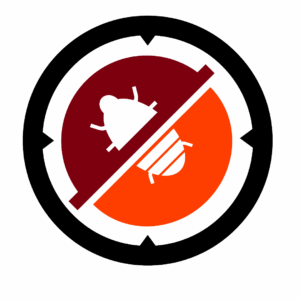 Logo Design for a Toronto bed bug removal company, featuring a bug icon crossed out and clean text to convey fast and effective service.